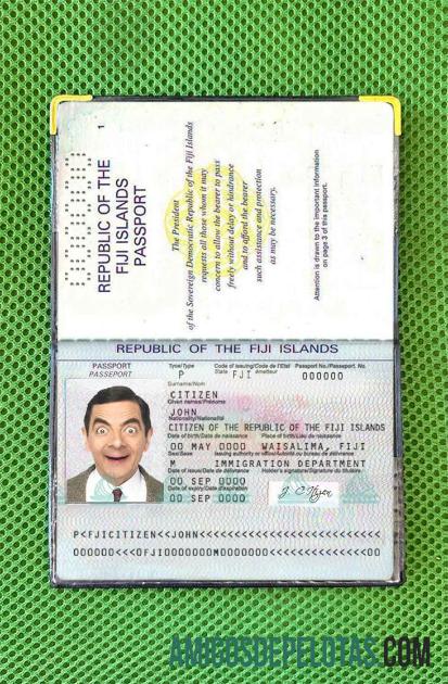 Aparência de foto do passaporte de Fiji amostra